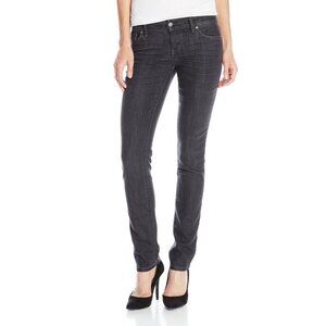 LEVEL 99 ANTHROPOLOGIE JEANS LILY SKINNY STRAIGHT PREMIUM DENIM DARK BLUE 25
